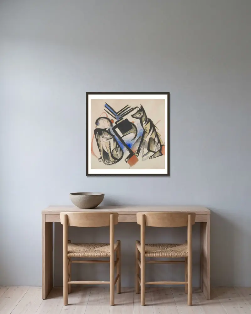 Dva vlci, Franz Marc v rámu na stěně
