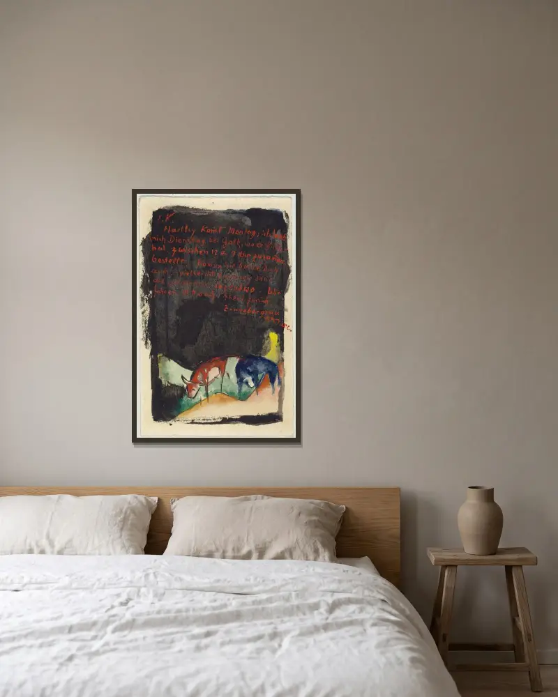 Vermilion, Franz Marc v rámu na stěně