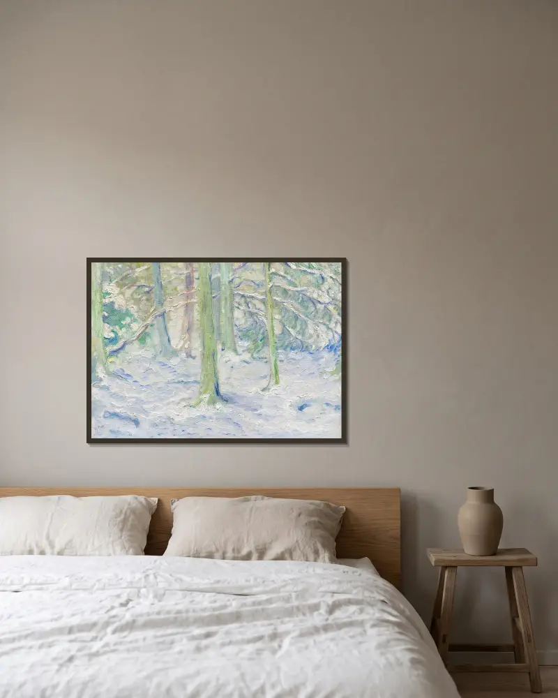 Zaśnieżony las, Franz Marc w ramie na ścianie