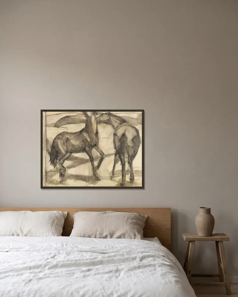 Dva koně, Franz Marc v rámu na stěně