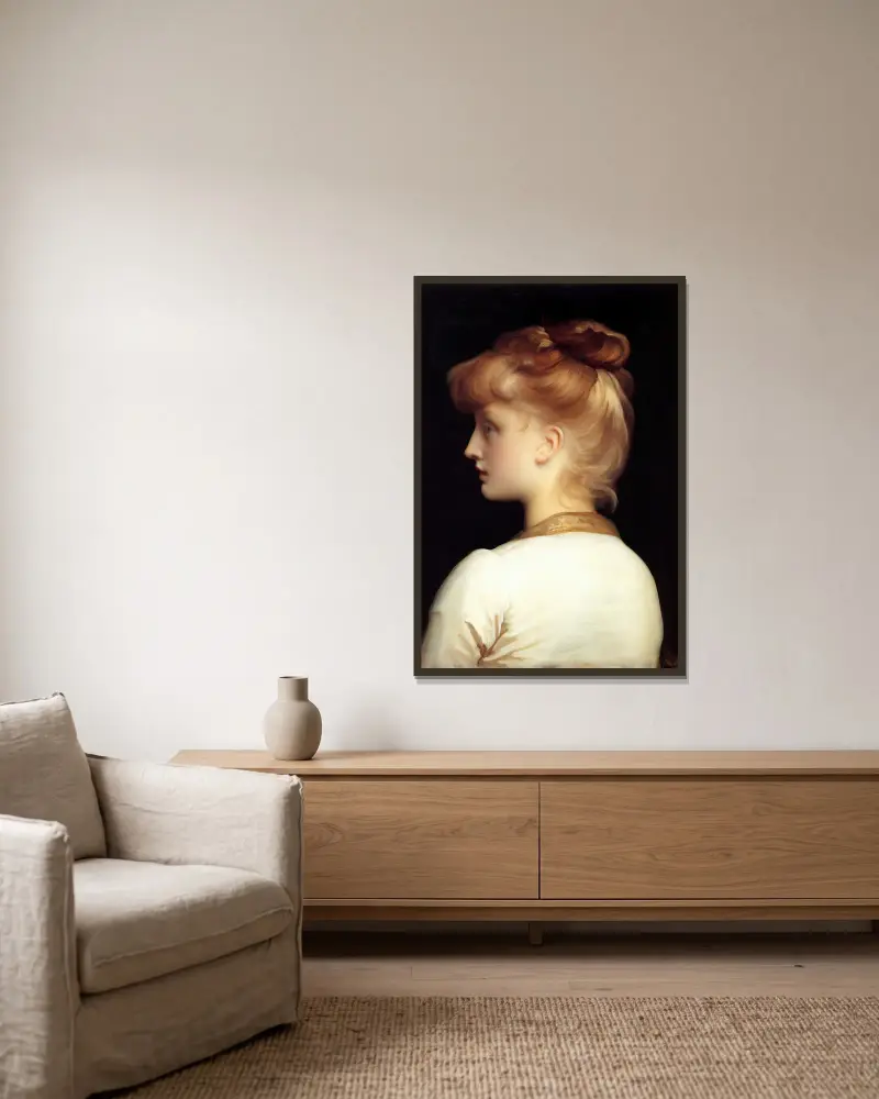 A Girl av Frederic Leighton inramad på en vägg