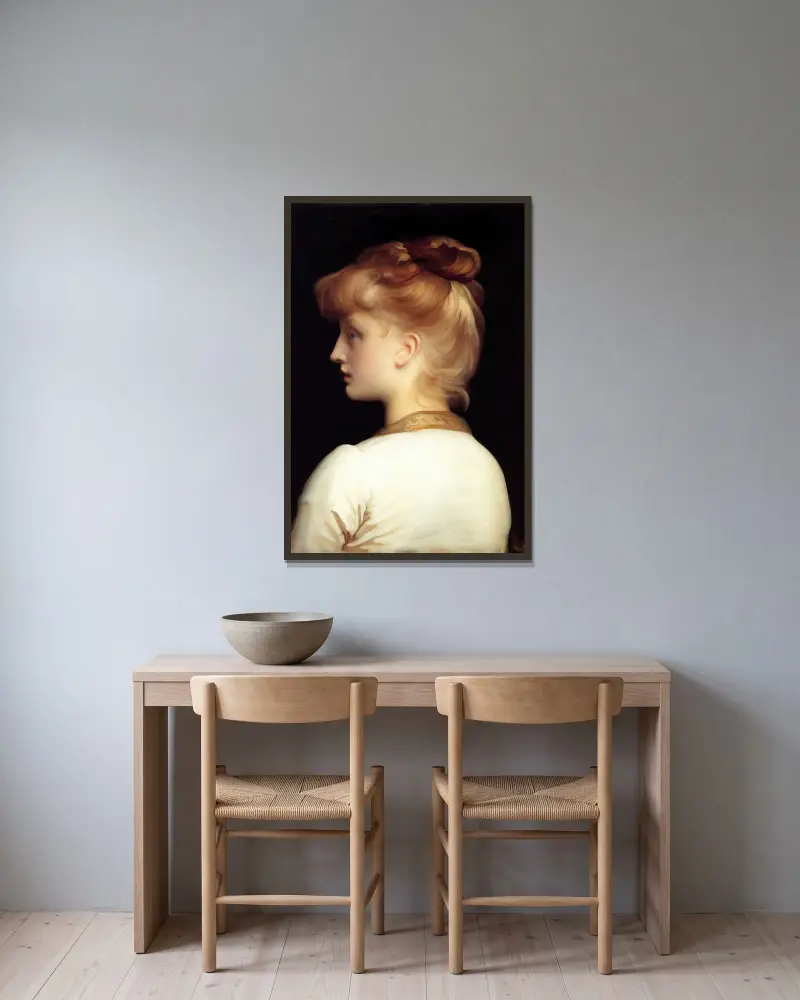 A Girl av Frederic Leighton inramad på en vägg