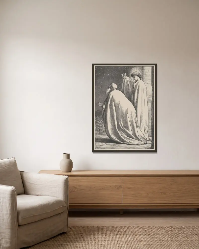 Abram a anděl, Frederic Leighton v rámu na stěně