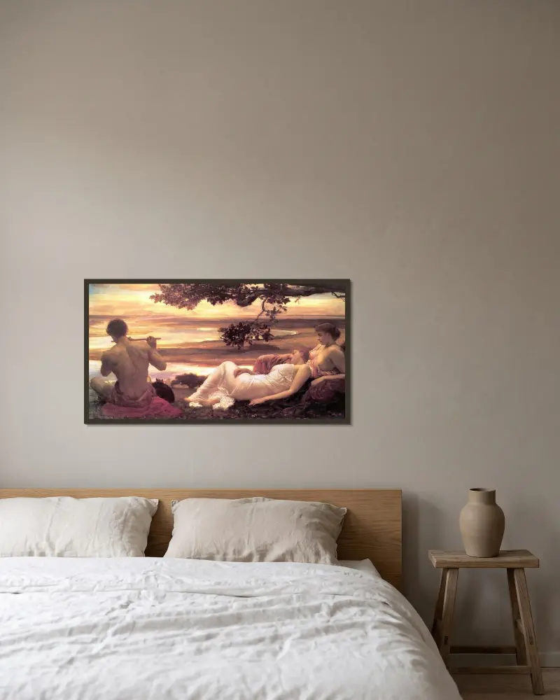 Idyll av Frederic Leighton inramad på en vägg