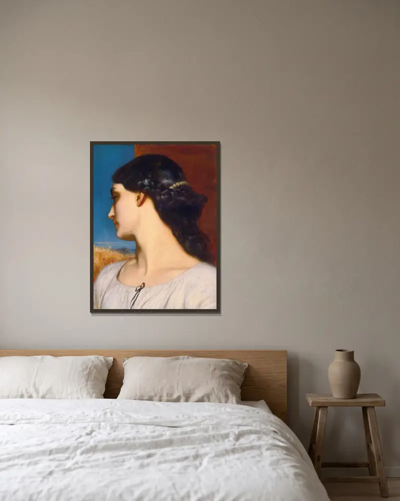 La Nanna (Sonnige Stunden) von Frederic Leighton gerahmt an einer Wand