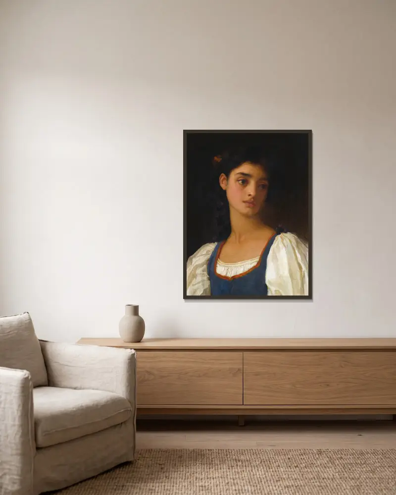 Nicandra von Frederic Leighton gerahmt an einer Wand