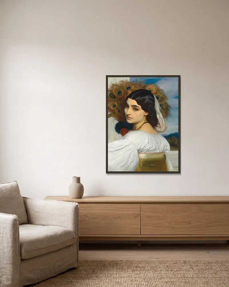 Pavonia von Frederic Leighton gerahmt an einer Wand