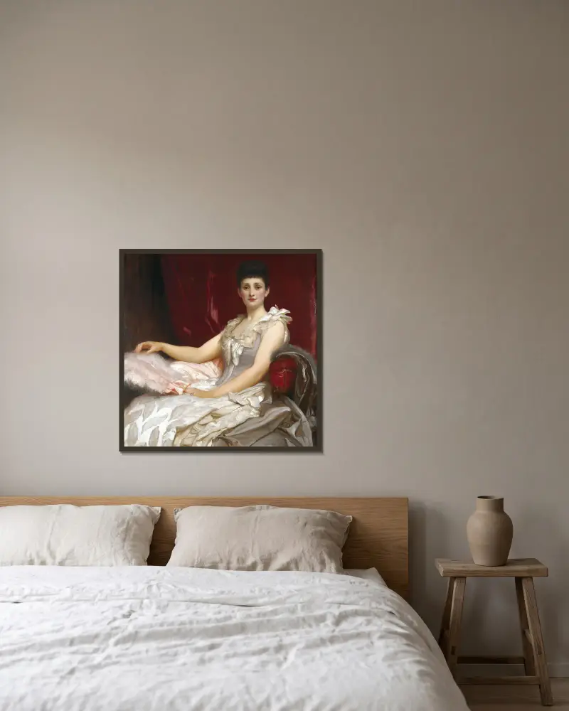 Porträtt av Amy Augusta, Lady Coleridge av Frederic Leighton inramad på en vägg