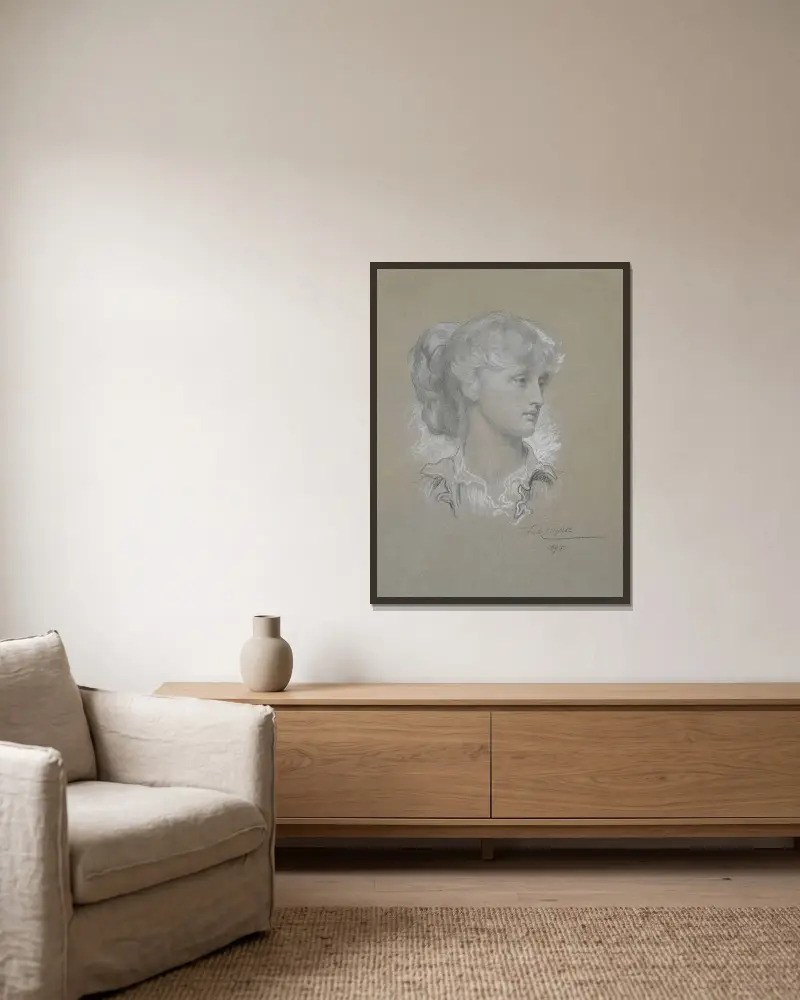 Porträtt av miss Dorothy Dene av Frederic Leighton inramad på en vägg