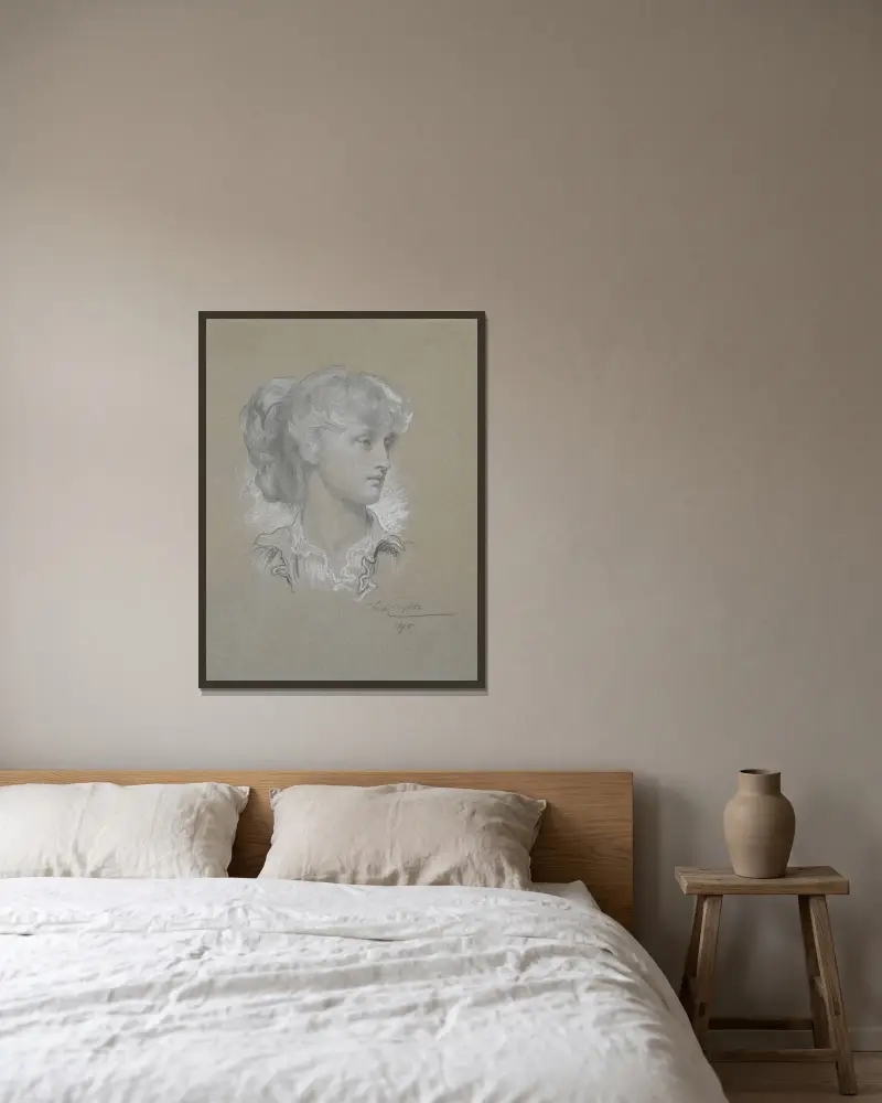 Porträtt av miss Dorothy Dene av Frederic Leighton inramad på en vägg