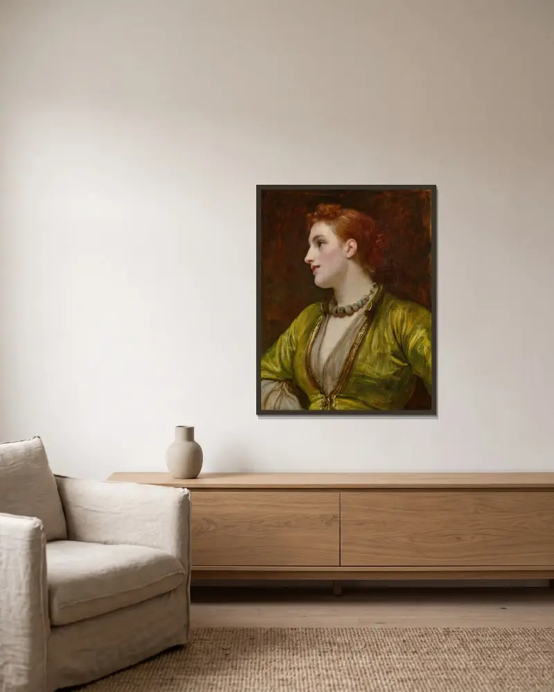 Rubinella av Frederic Leighton inramad på en vägg