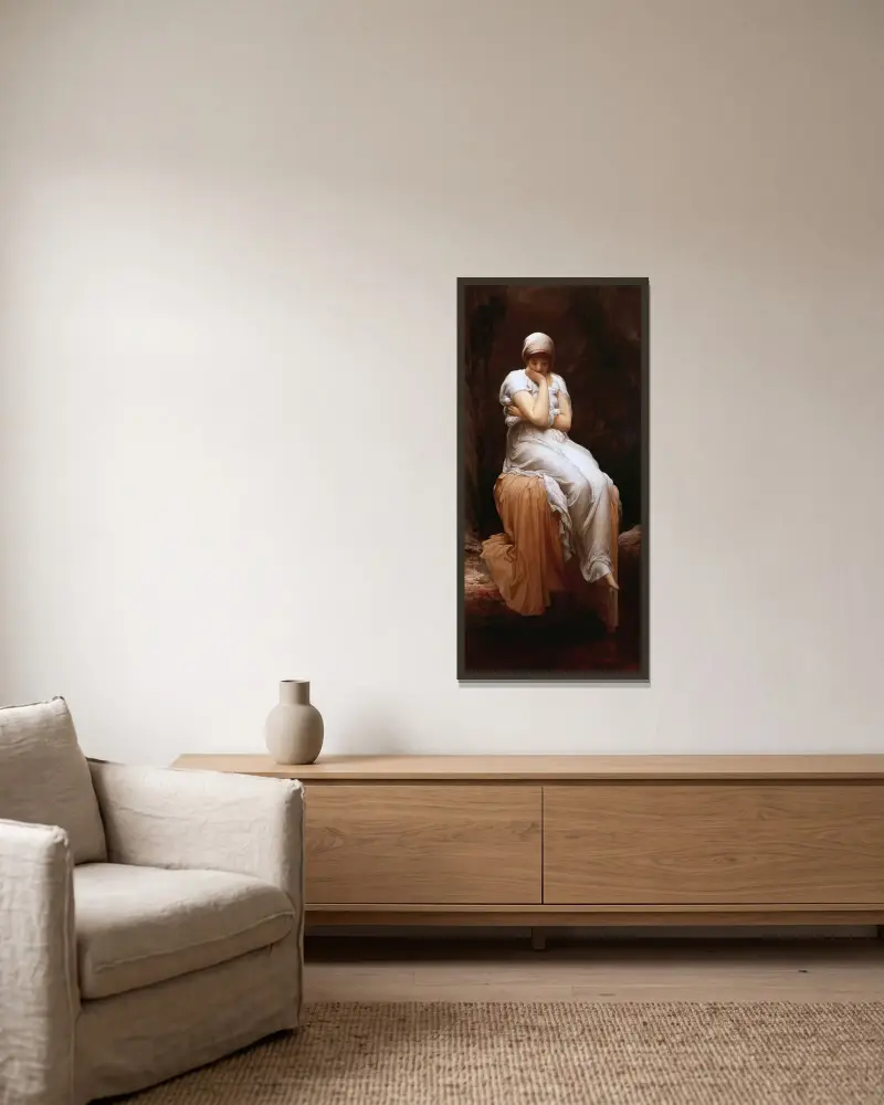 Solitude av Frederic Leighton inramad på en vägg