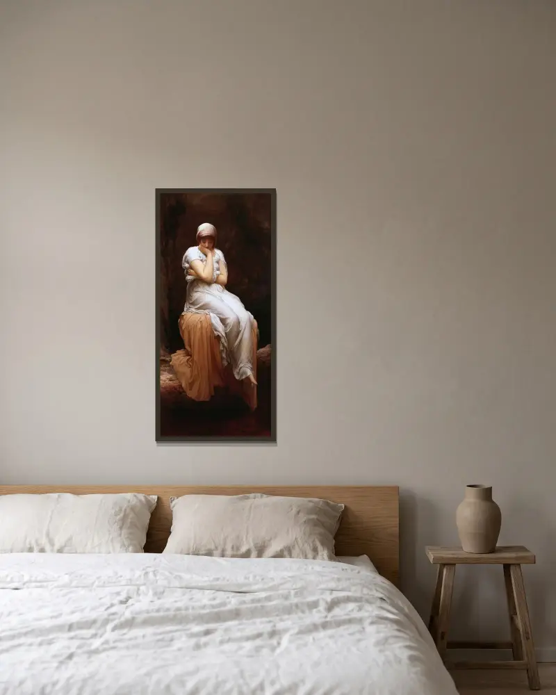 Solitude av Frederic Leighton inramad på en vägg