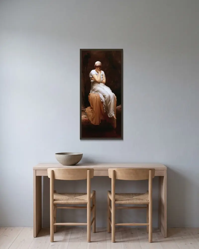 Solitude av Frederic Leighton inramad på en vägg