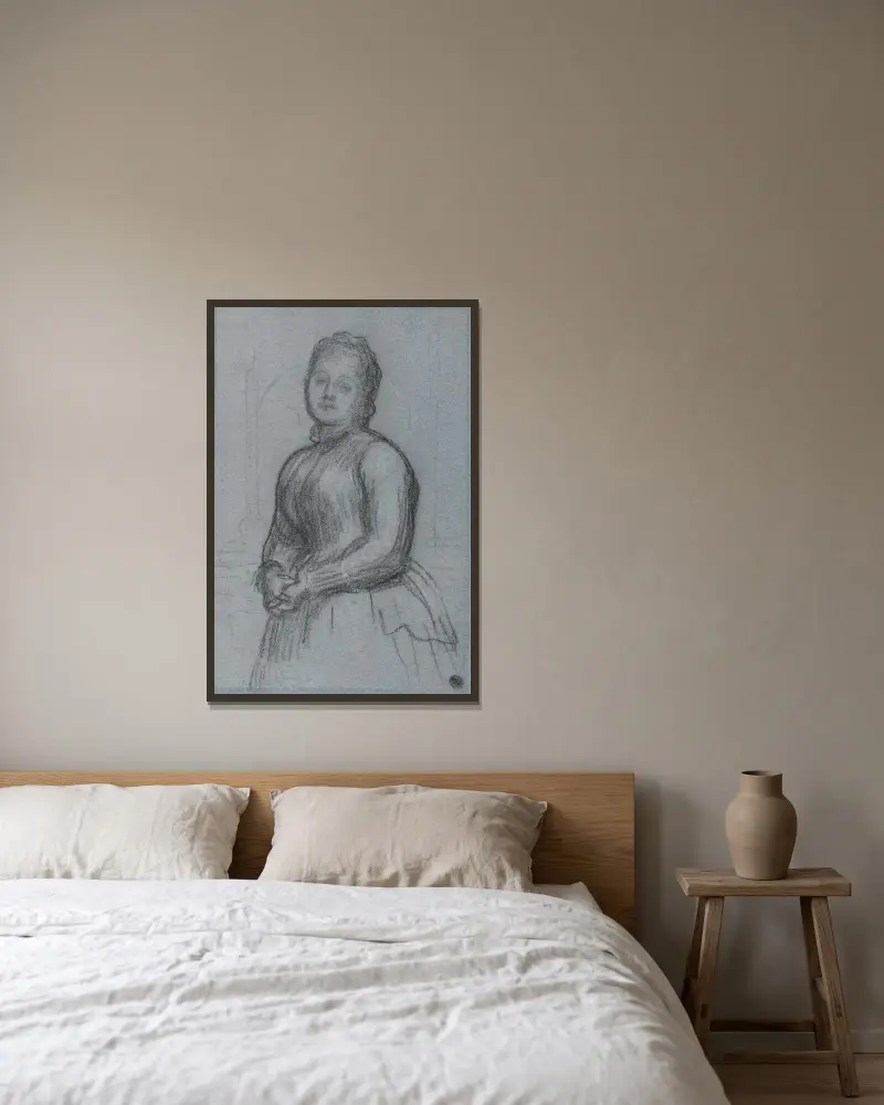 Studie till porträtt av Hannah, grevinna av Rosebery av Frederic Leighton inramad på en vägg