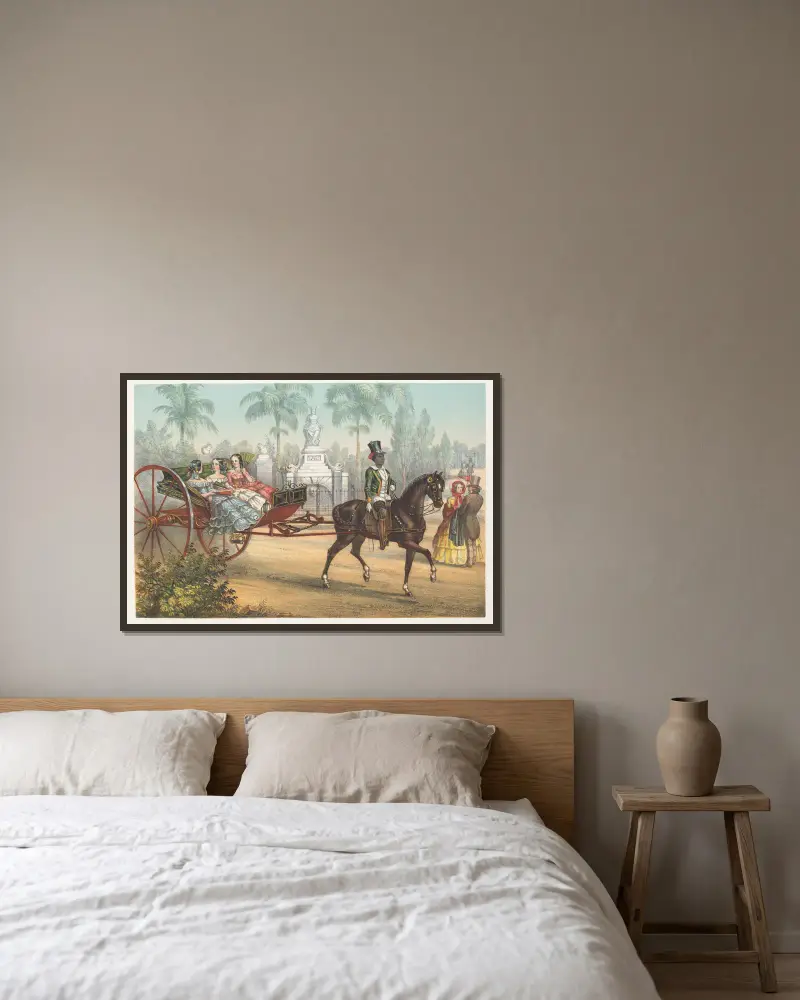 El quitrín von Pierre Toussaint Frédéric Mialhe gerahmt an einer Wand