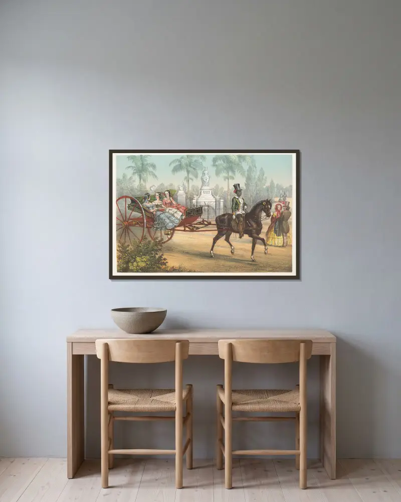 El quitrín von Pierre Toussaint Frédéric Mialhe gerahmt an einer Wand