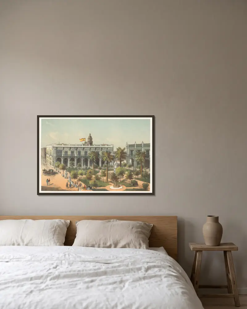 Plaza de Armas von Pierre Toussaint Frédéric Mialhe gerahmt an einer Wand