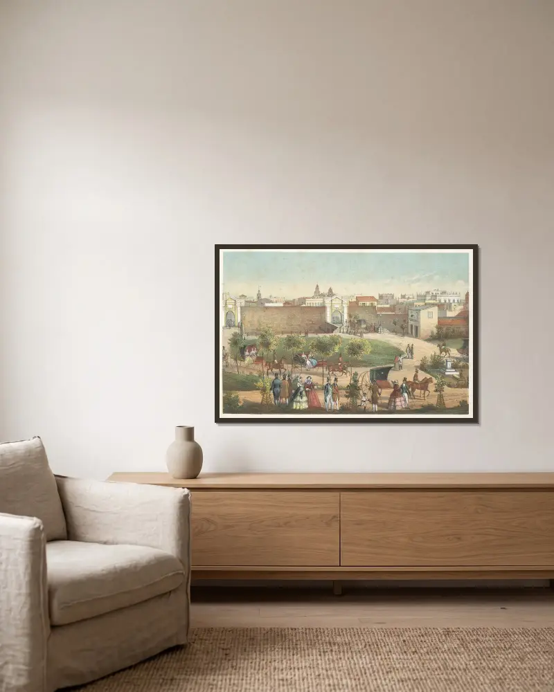 Tore von Monserrate von Pierre Toussaint Frédéric Mialhe gerahmt an einer Wand