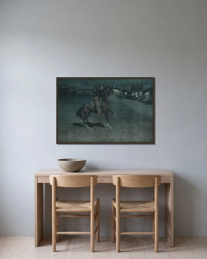 Ein Streit mit dem Stadtmarschall von Frederic Remington gerahmt an einer Wand