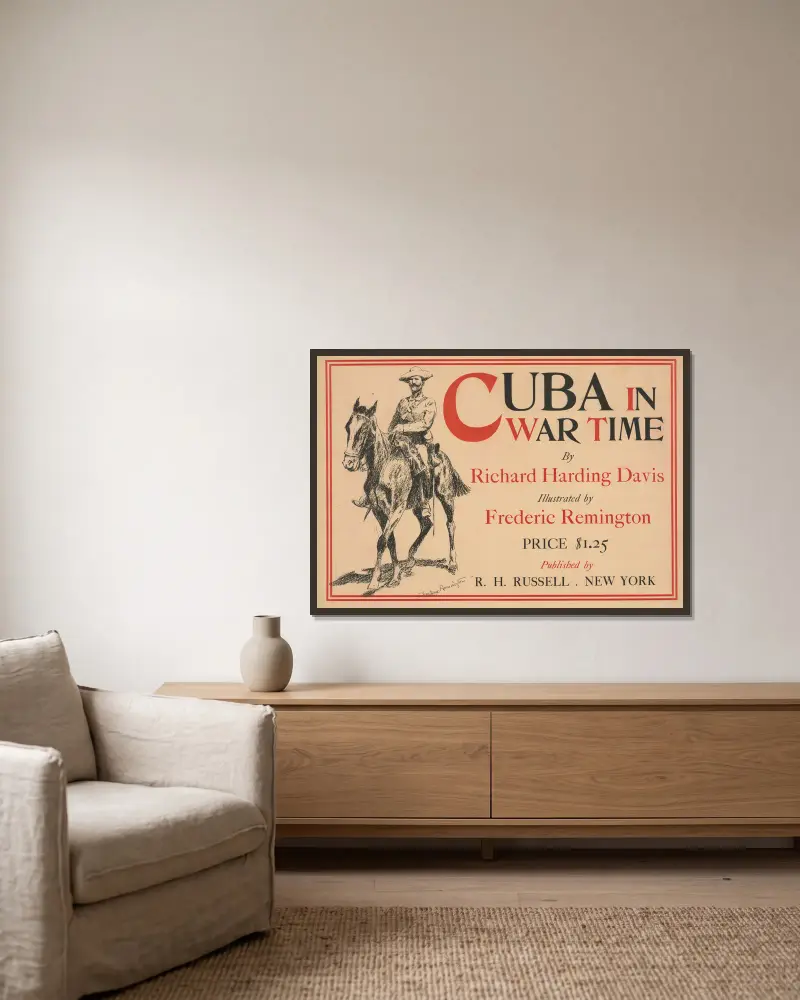 Cuba in Kriegszeiten von Frederic Remington gerahmt an einer Wand