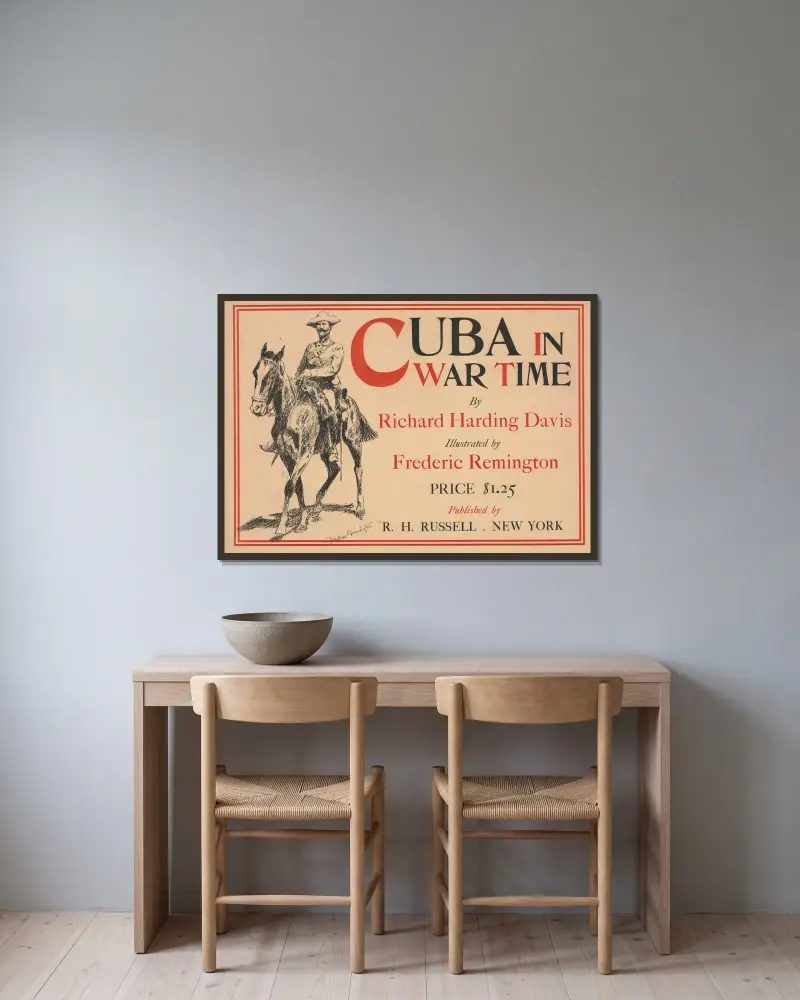 Cuba in Kriegszeiten von Frederic Remington gerahmt an einer Wand