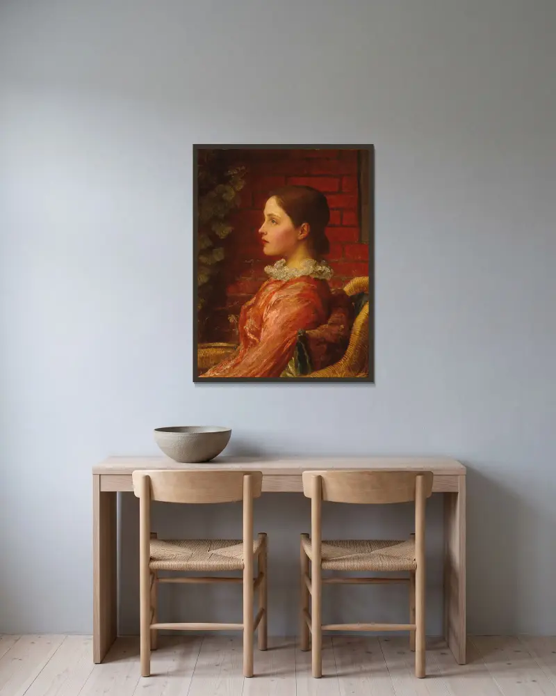 Alice av George Frederic Watts inramad på en vägg