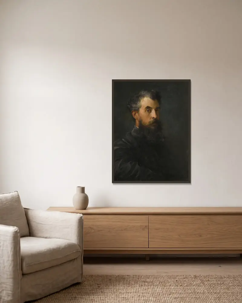 Porträtt av en gentleman, möjligen Wilfred Scawen Blunt av George Frederic Watts inramad på en vägg