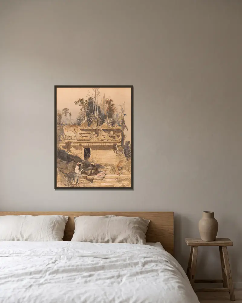 Ruinen bei Sabachtsche von Frederick Catherwood gerahmt an einer Wand