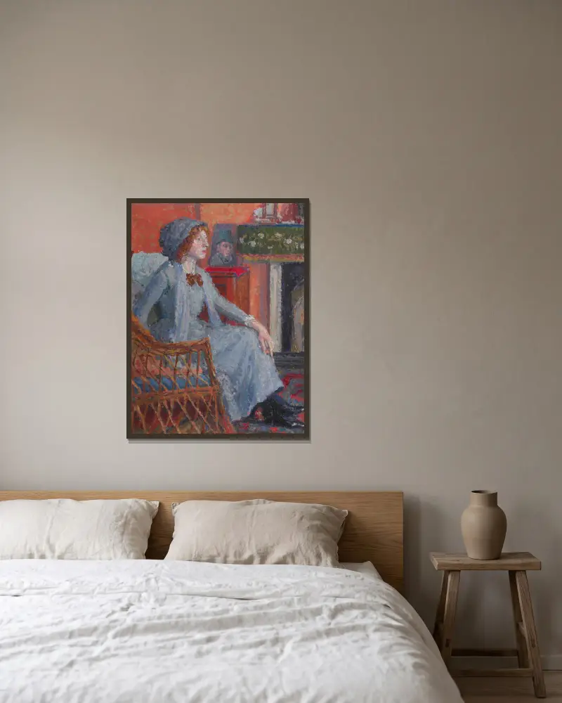 Die Frau des Künstlers, Mornington Crescent von Spencer Frederick Gore gerahmt an einer Wand