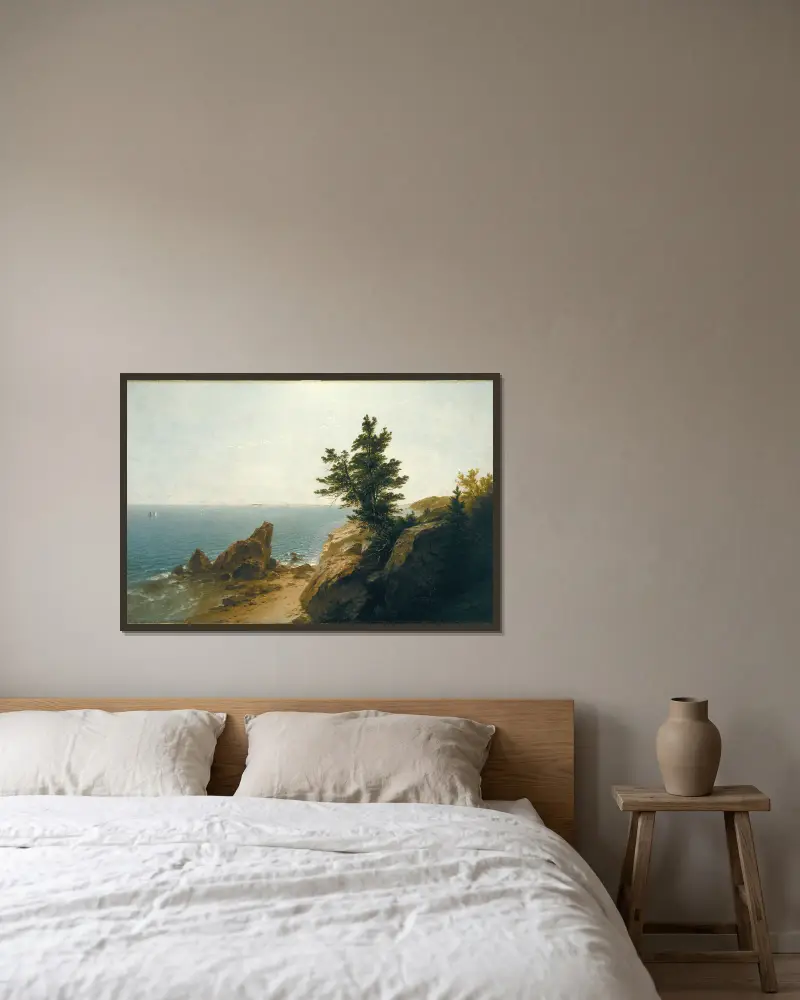 Coast Scene, John Frederick Kensett v rámu na stěně