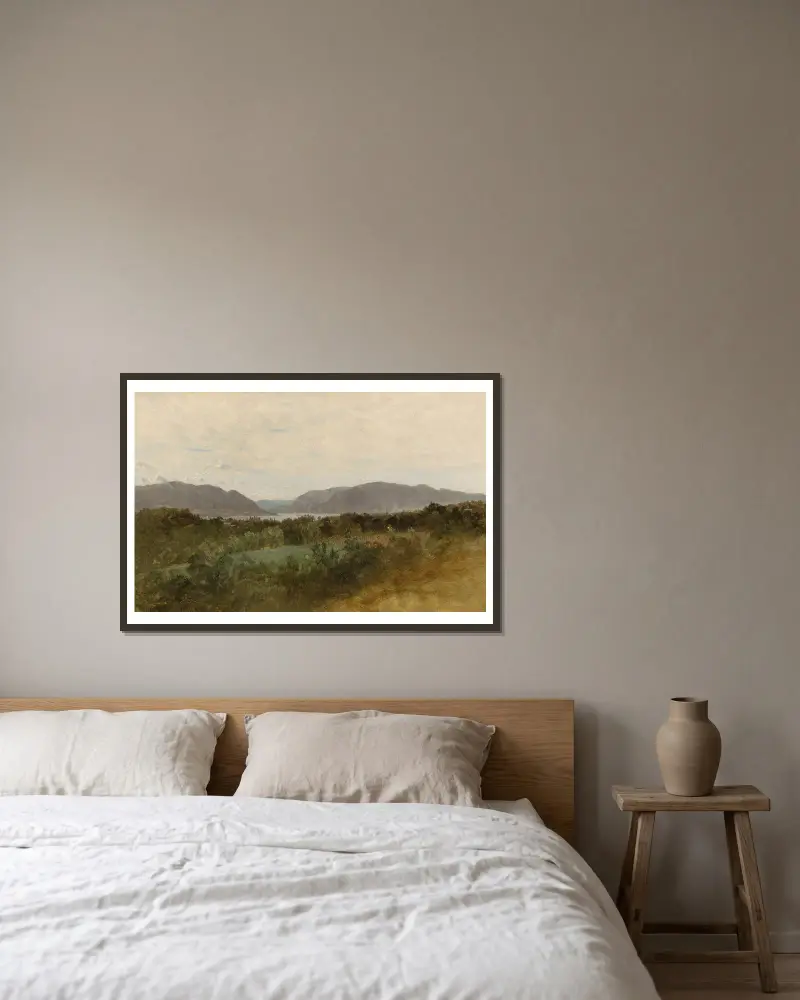 Hudson River von John Frederick Kensett gerahmt an einer Wand