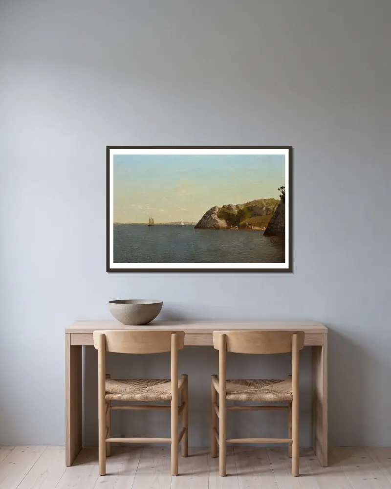 Newport, Rhode Island av John Frederick Kensett inramad på en vägg