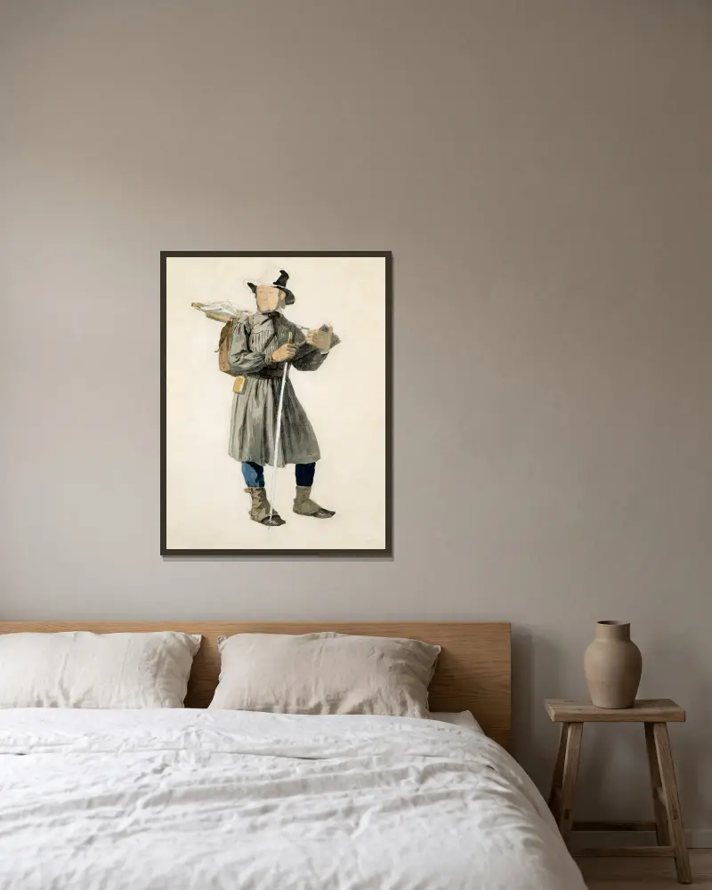 Standing Artist av John Frederick Kensett inramad på en vägg