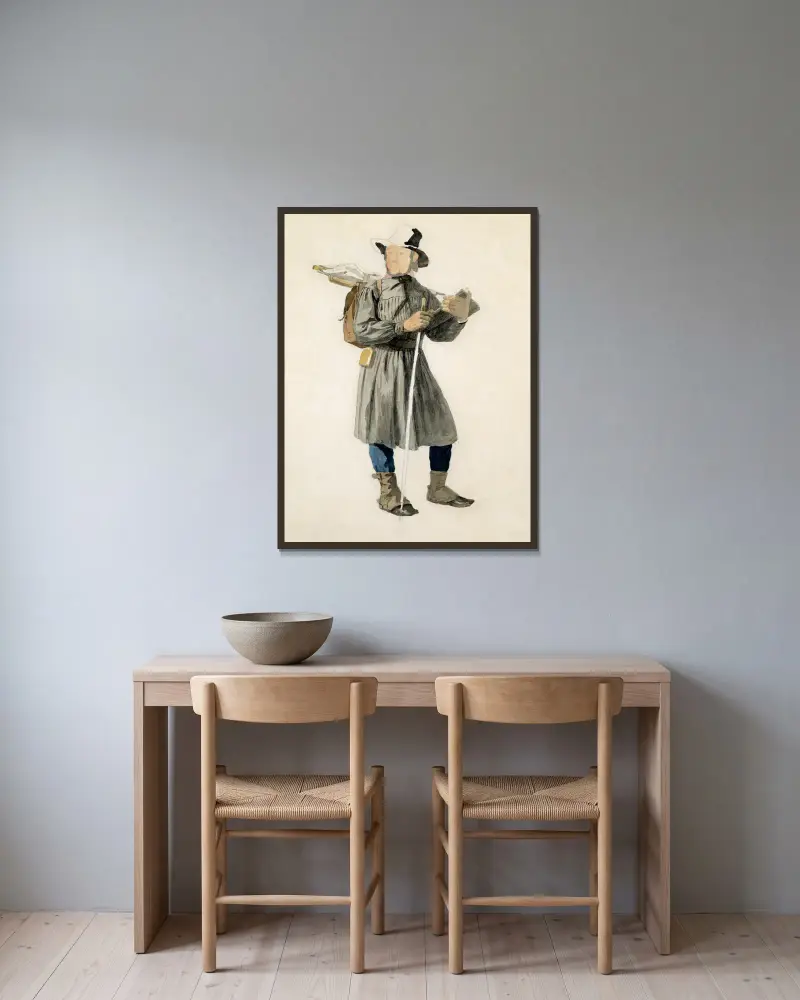 Standing Artist av John Frederick Kensett inramad på en vägg