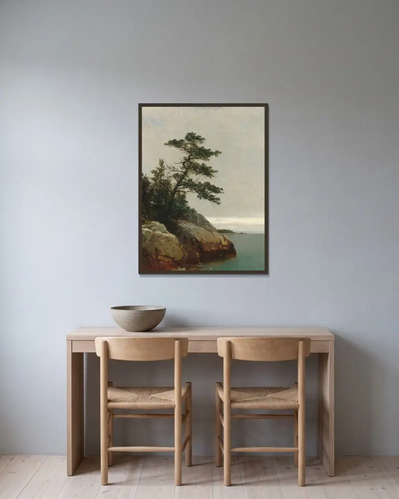 The Old Pine, Darien, Connecticut av John Frederick Kensett inramad på en vägg