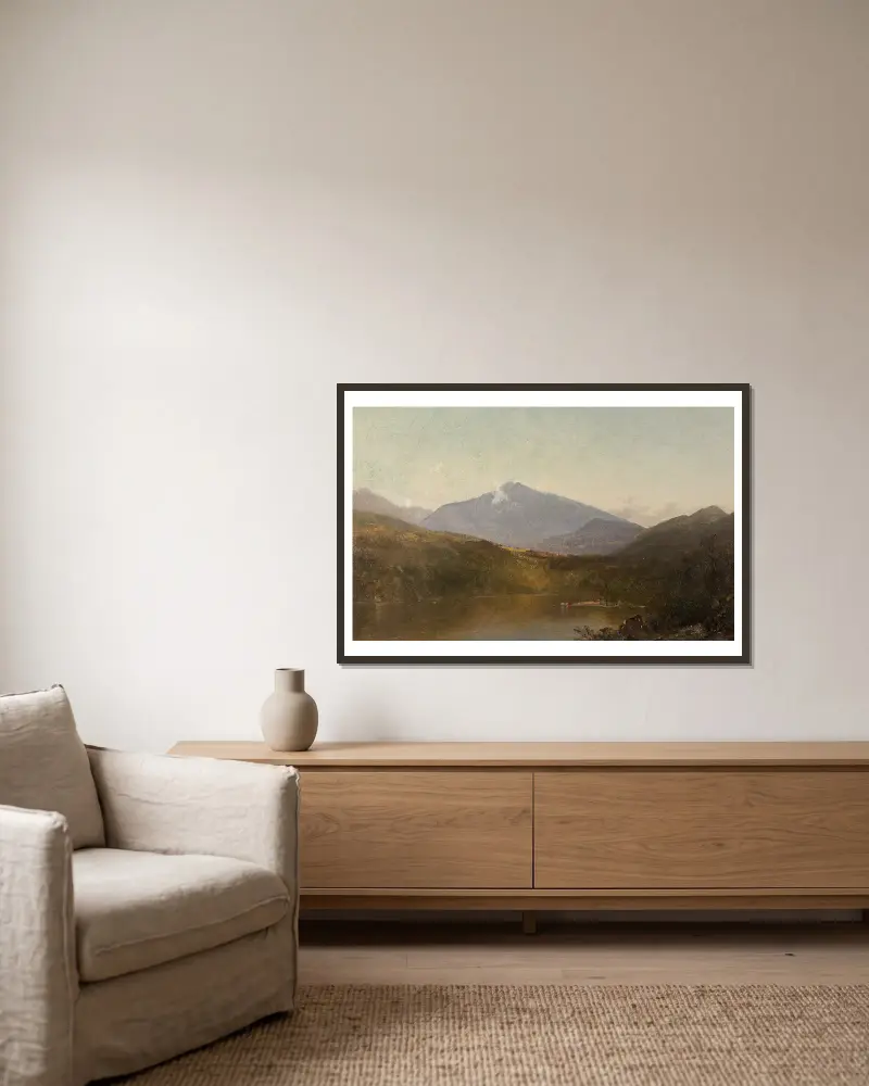 White Mountains from Shelburne, NH av John Frederick Kensett inramad på en vägg