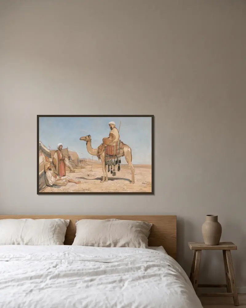 A Bedouin Encampment; Or, Bedouin Arabs av John Frederick Lewis inramad på en vägg