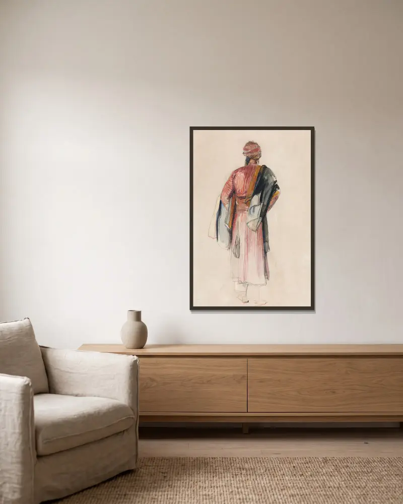 Ein Beduine von John Frederick Lewis gerahmt an einer Wand