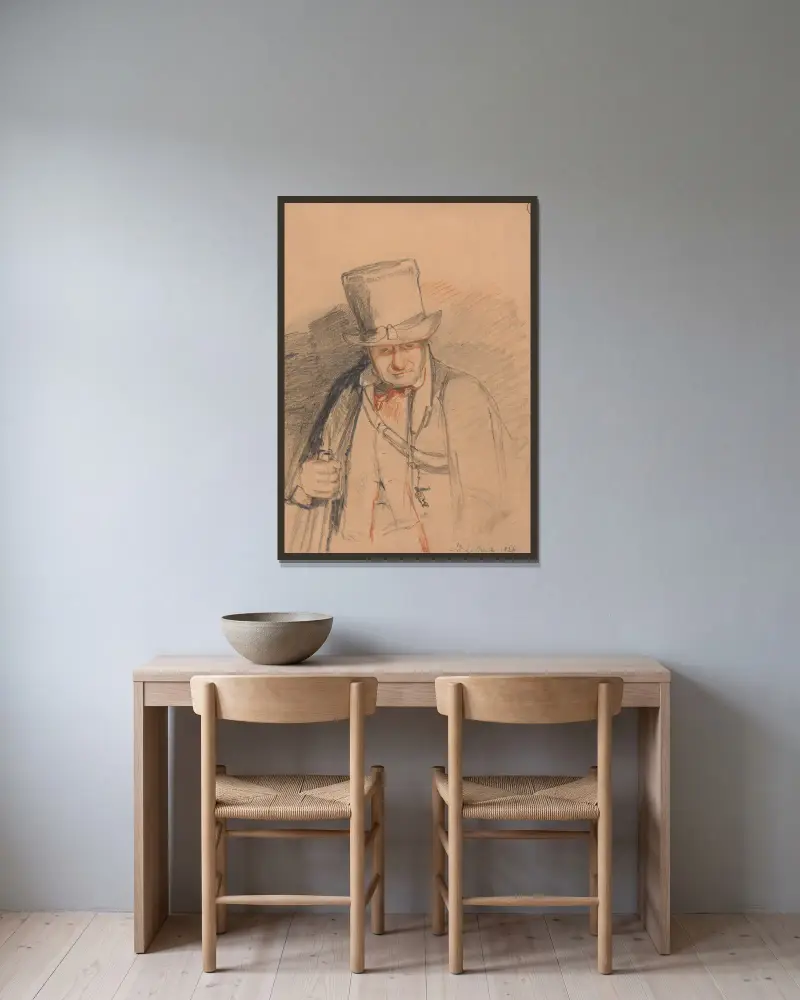 Ein Oberwächter, Windsor Castle von John Frederick Lewis gerahmt an einer Wand