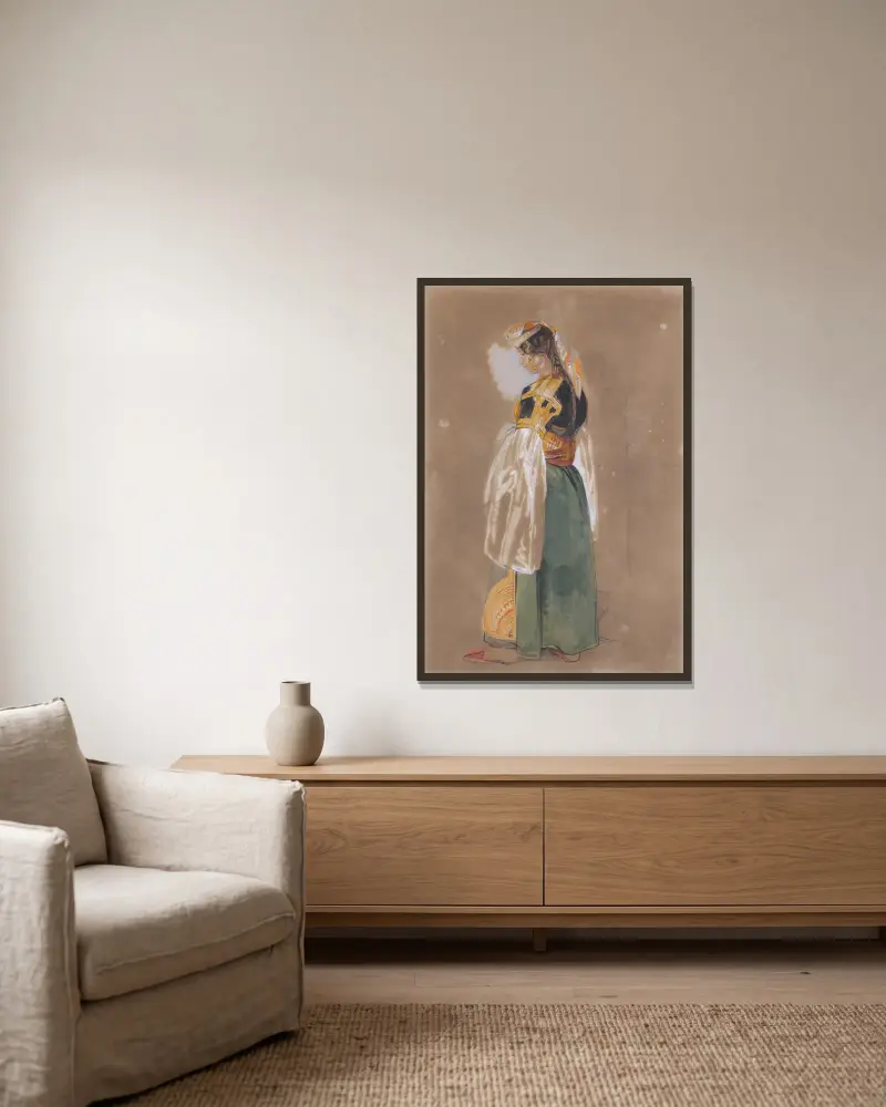 En judisk kvinna från Gibraltar eller Tanger av John Frederick Lewis inramad på en vägg