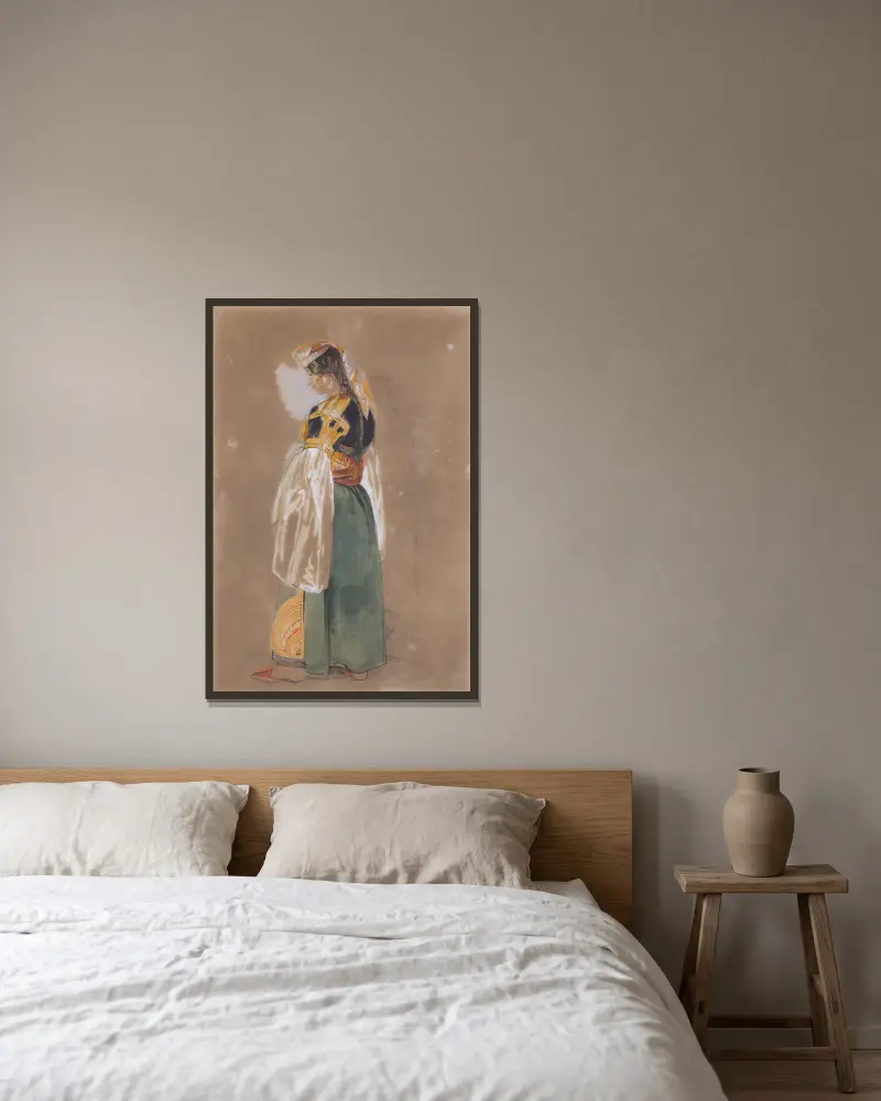 En judisk kvinna från Gibraltar eller Tanger av John Frederick Lewis inramad på en vägg