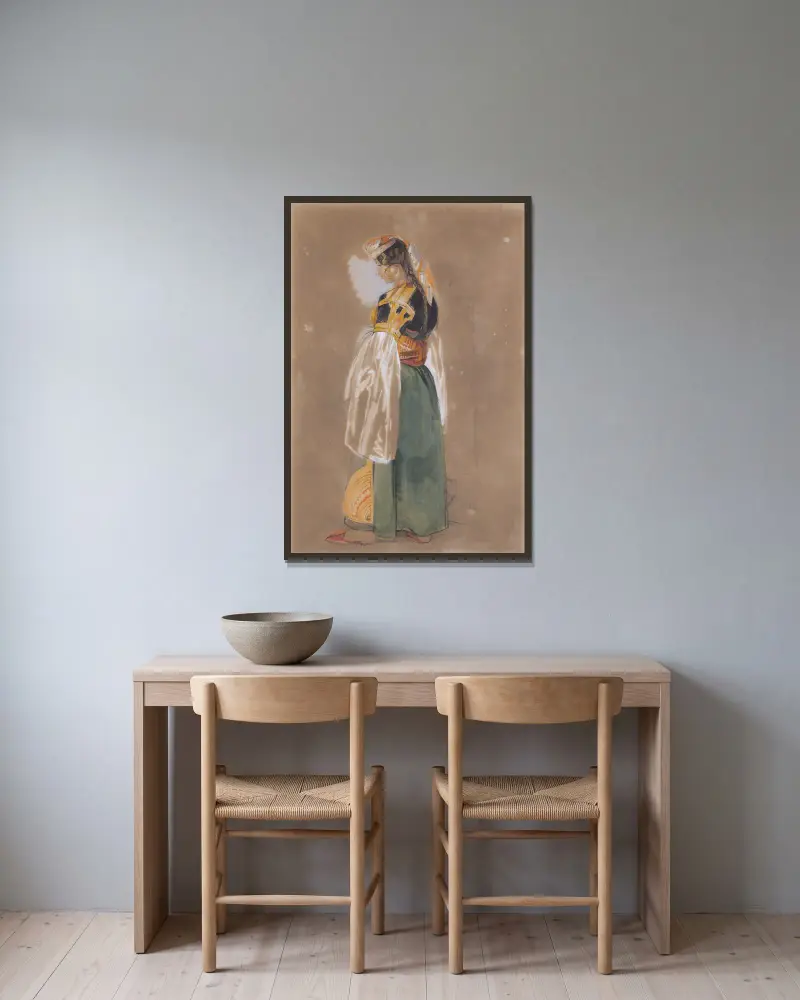 En judisk kvinna från Gibraltar eller Tanger av John Frederick Lewis inramad på en vägg