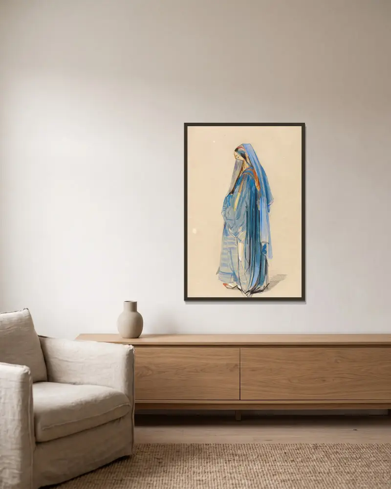 Eine junge Türkin von John Frederick Lewis gerahmt an einer Wand