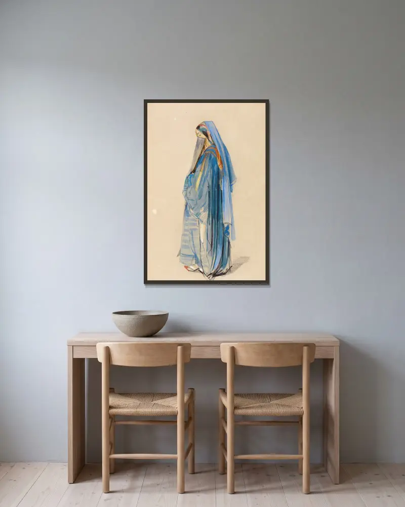 Eine junge Türkin von John Frederick Lewis gerahmt an einer Wand