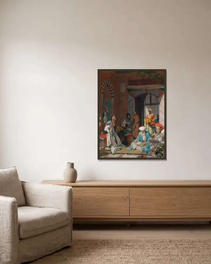 Och trons bön skall frälsa den sjuke av John Frederick Lewis inramad på en vägg