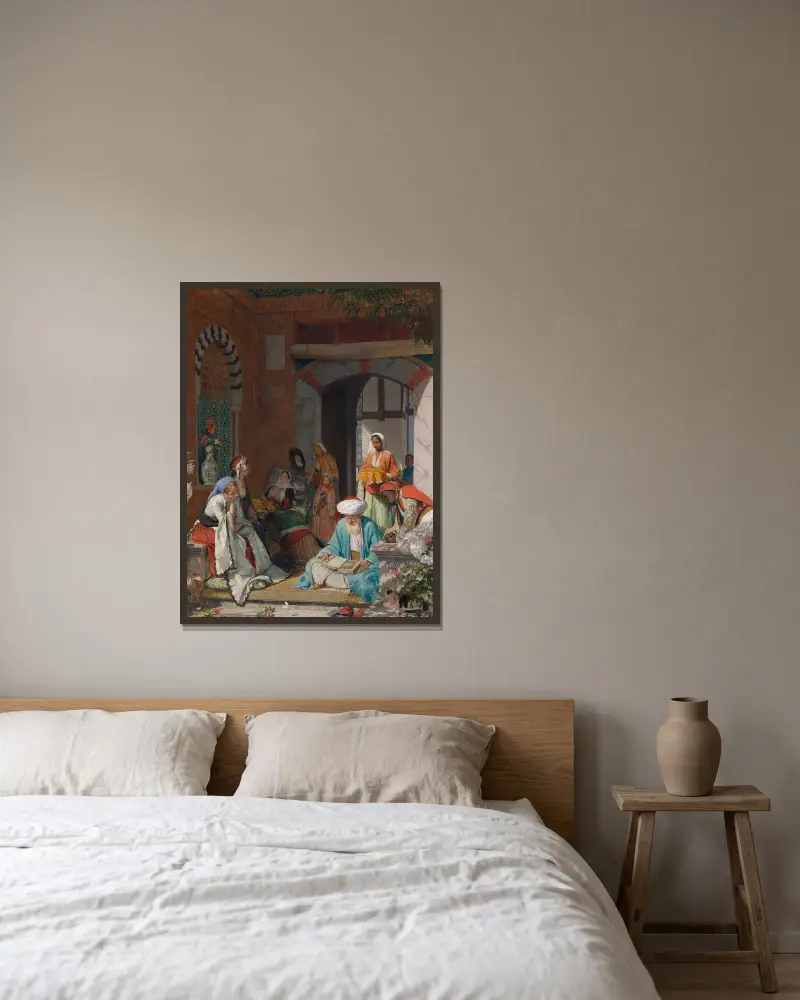 Och trons bön skall frälsa den sjuke av John Frederick Lewis inramad på en vägg