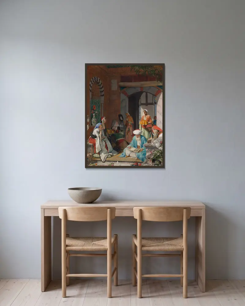 Och trons bön skall frälsa den sjuke av John Frederick Lewis inramad på en vägg