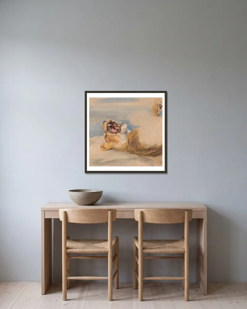 Studie lvice, John Frederick Lewis v rámu na stěně