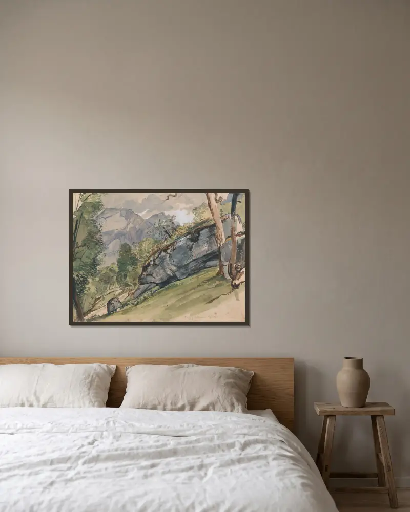 Lutscheuens dal av John Frederick Lewis inramad på en vägg